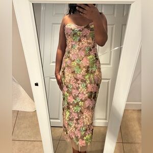 NWT Strapless Floral Dress